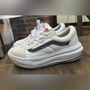 Vans White and Black Platform Sneakers